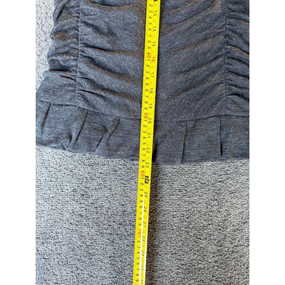 Nanette Lepore Gray Ruched Wool Blend Mini Skirt Pleated Ruffle Hem Size 6 USA - Picture 6 of 7